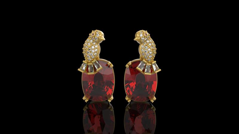 Unique Bird Earring - 003