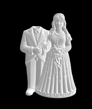 Haunted Mansion Bride with Headless Groom Wedding Cake Topper