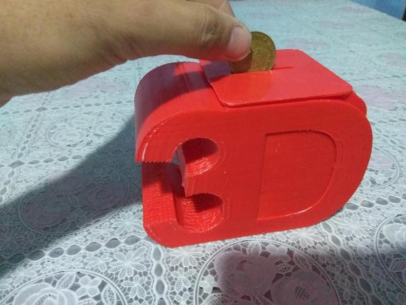 piggy bank 3d letters / alcancia con con letras 3 y d