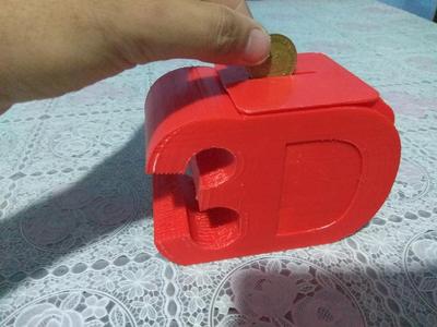 piggy bank 3d letters / alcancia con con letras 3 y d