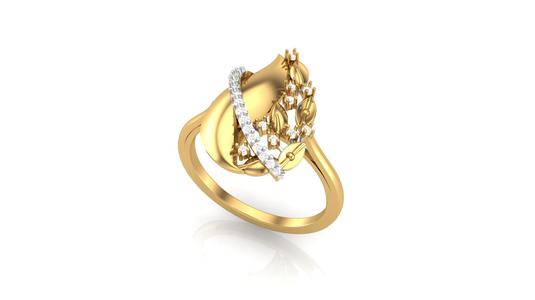 Yellow Gold and Diamond Ring for Women