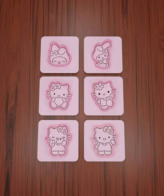 Set Stencil + Cutter "Hellow Kitty #1".
