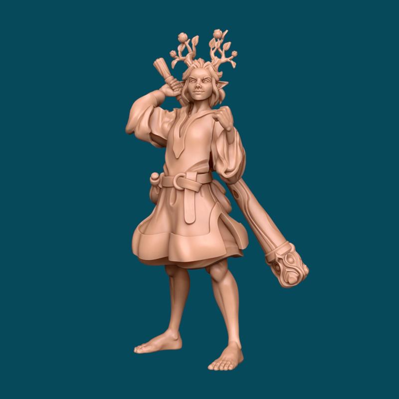 Graileigh, a barbarian nature spirit - dnd miniature [presupported]