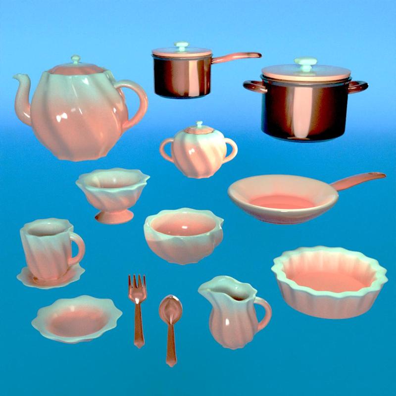 14 piece cookware heart set 1:12