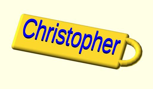 Customized Rounded Simple Name Fob