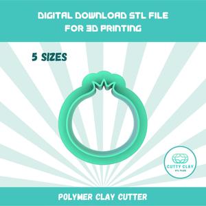 Cutty Clay stl pomagranate polymer clay cutter, 5 sizes stl file for 3D printing