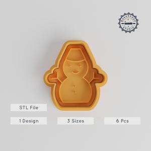 Snowman Cookie Cutter & Stamp Set, 3 Sizes (S/M/L), Perfect for Cookies & Fondant, Winter Holiday Baking Decoration PRODUCT_4959