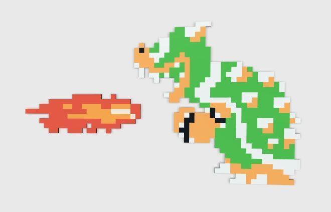Super Mario Bros - Bowser multicolor sprite