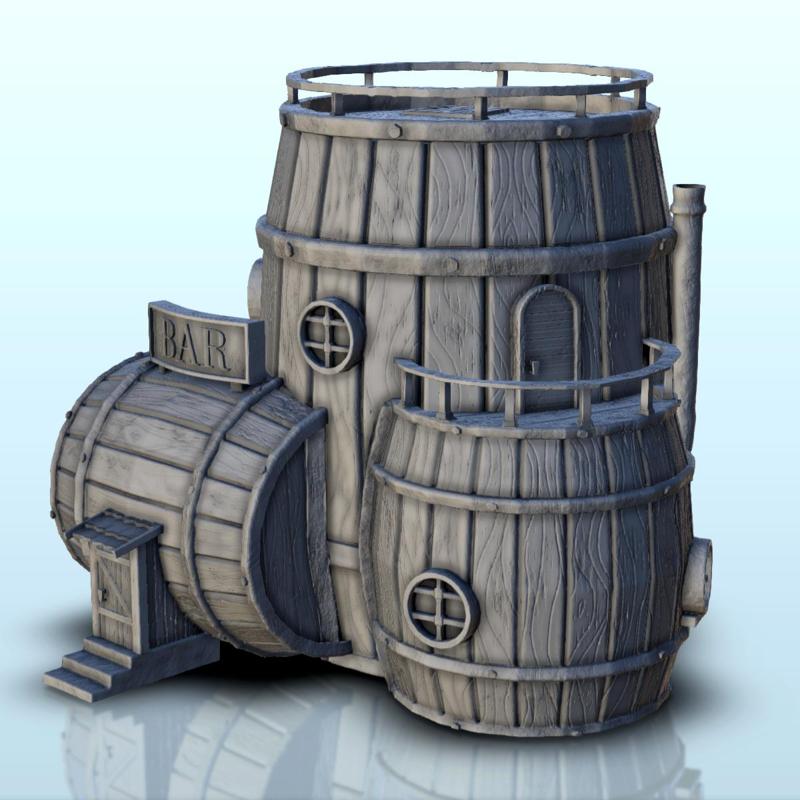 Barrel-shaped island bar (6) - Pirate Jungle Island Beach Piracy Caribbean Medieval terrain