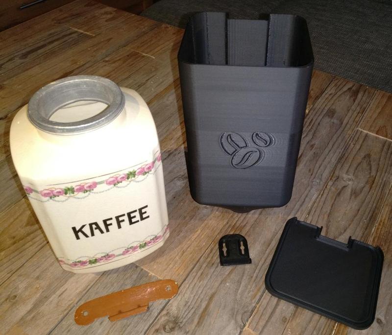 coffee bean storage container for an old manual coffee grinder