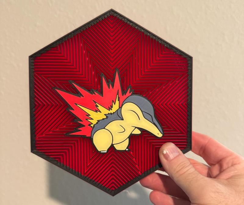 #155 Cyndaquil Hex Wall Art