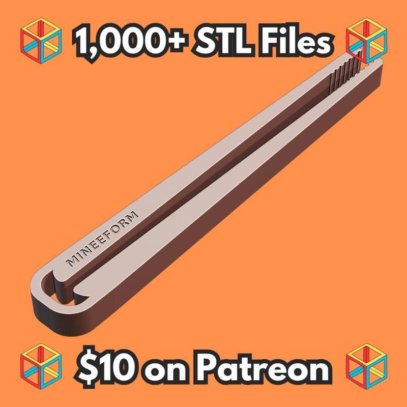 Print-in-Place Clamp Tongs for Feeding Insects and Worms to Reptiles MineeForm FDM 3D Print STL File