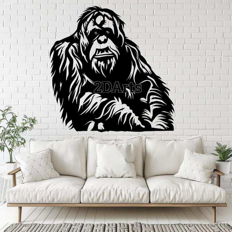 Orangutan 2D Wall Art/Window Art - Digital STL & SVG File
