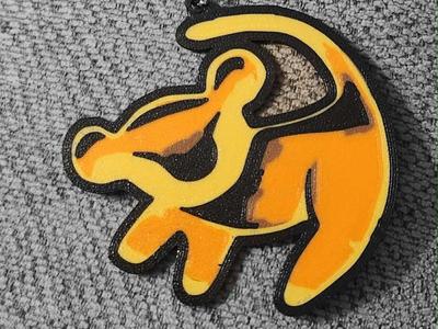 Simba Cave Drawing - Lion King Keychain