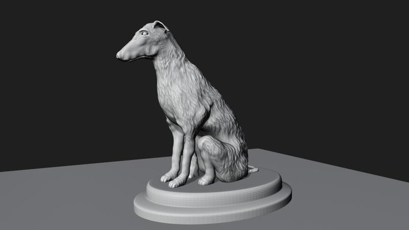 whippet dog sitting stl