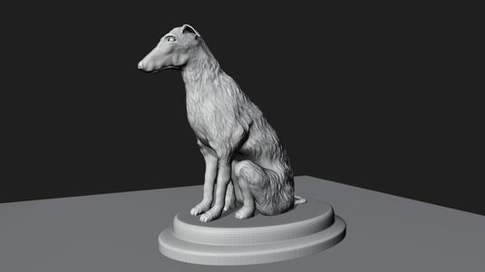 whippet dog sitting stl