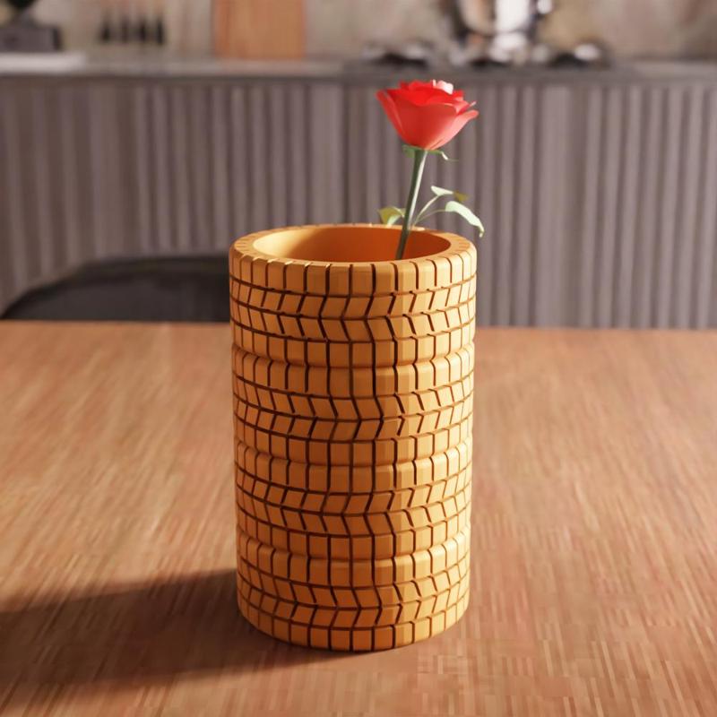 3D Tire Pen Holder STL File - 232