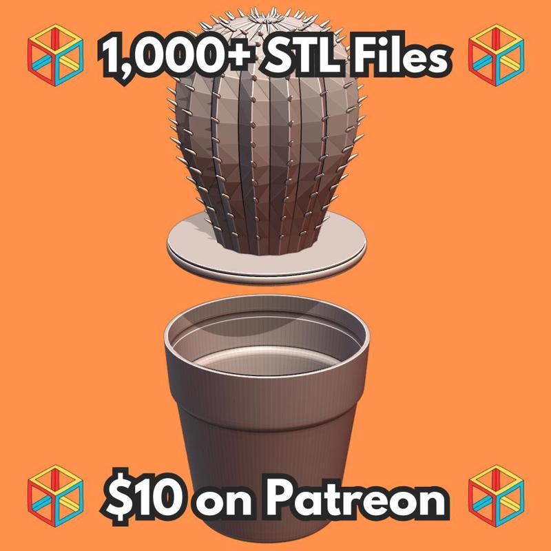 Cute Cactus Plant in Flower Pot Container with Secret Compartment MineeForm FDM 3D Print STL File