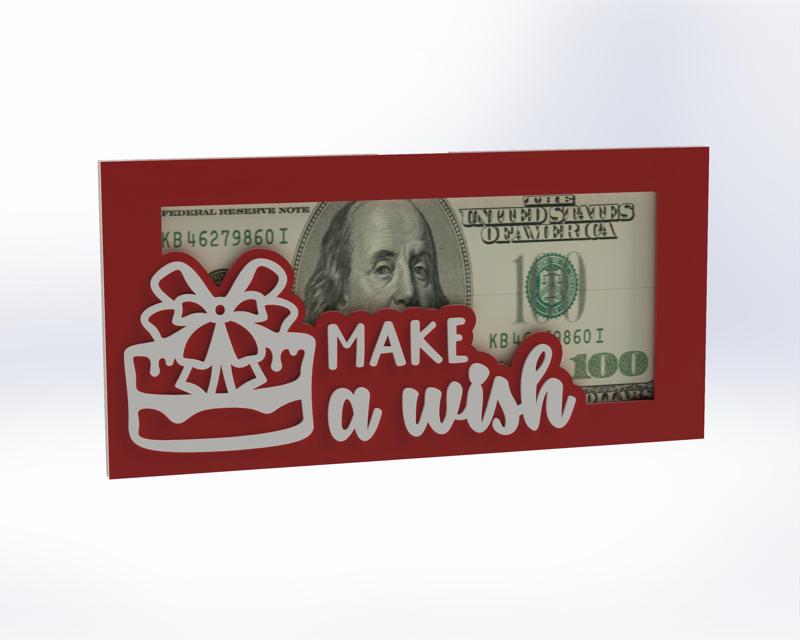 Birthday Gift - Money Holder with text "Make a Wish"