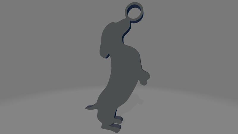 Dachsund silhouette keychain