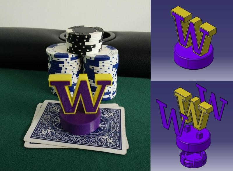 University of Washington Huskies Poker Card Capper