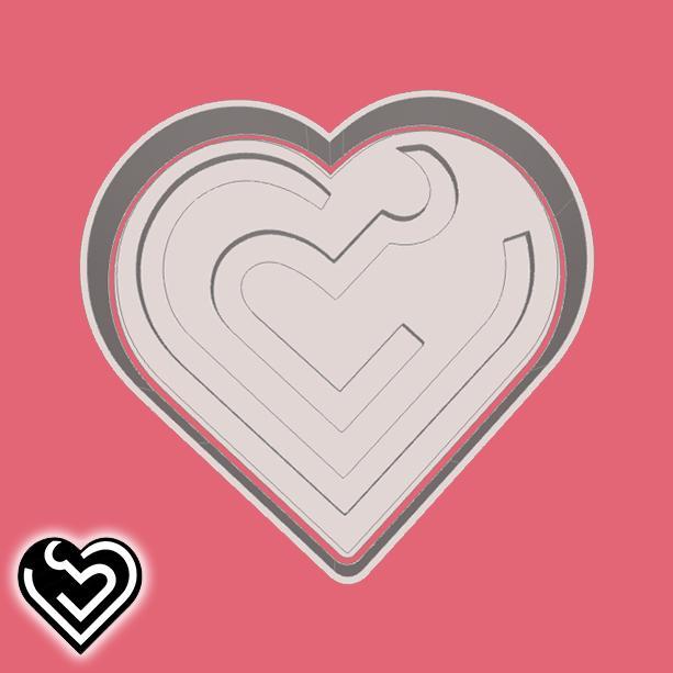 Valentine's day cookie cutters - heart (maze) (style 28)