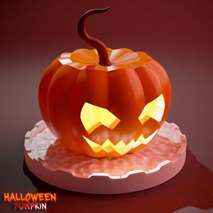 HALLOWEEN - DECORATIVE PUMPKIN WITH BASE AND LID