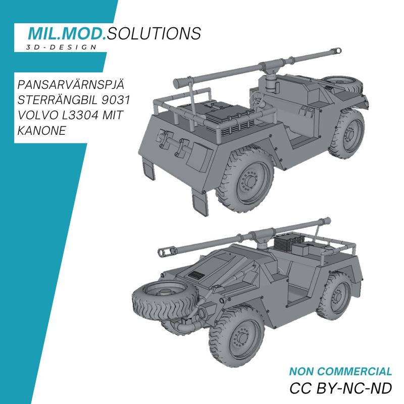 Pansarvärnspjästerrängbil 9031 Volvo L3304 with cannon