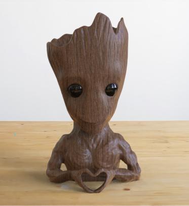 Groot flower pot, printed in place, Marvel hero