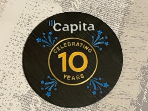 Badge/Coaster - 10yrs at Capita