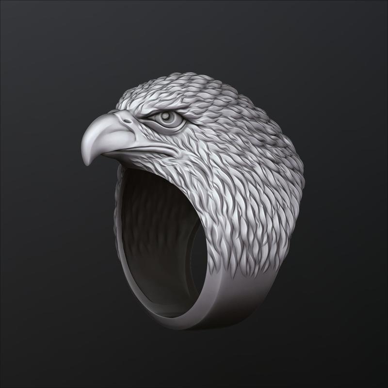 Eagle Head Ring 3D print model