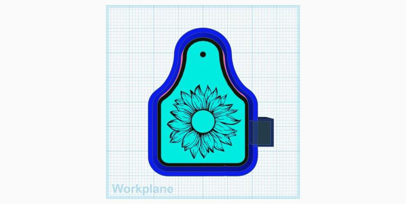 Cow tag full sunflower