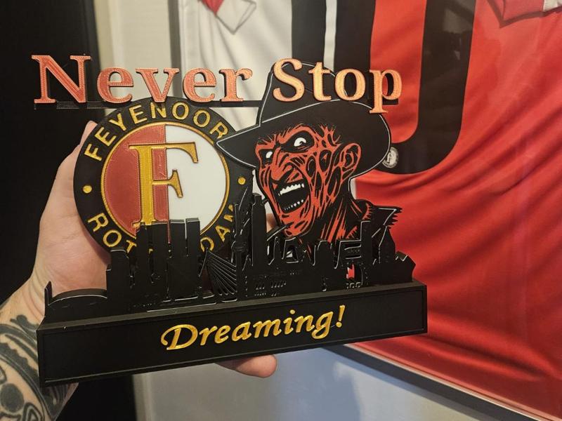 Freddy krueger Feyenoord with skyline of Rotterdam