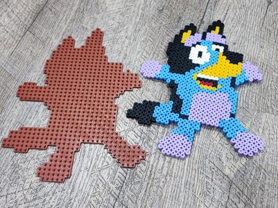 Bluey Hama Pearls beads plate