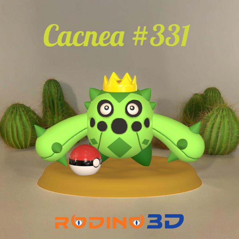 Cacnea pokemon with base and pokeball - Pokemon Cacnea with base and pokeball