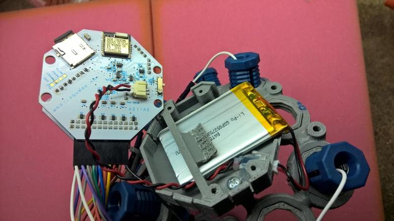 OpenBCI board holder with daisy (16 channels) and Li-Po batteries