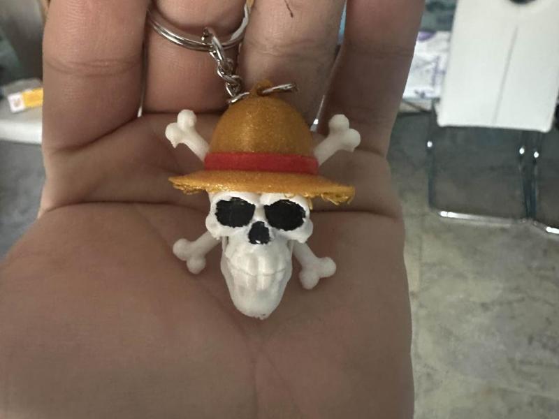 Luffy's realistic skull keychain