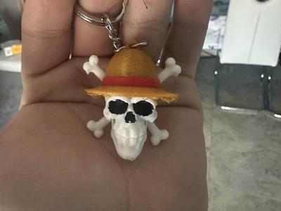 Luffy's realistic skull keychain