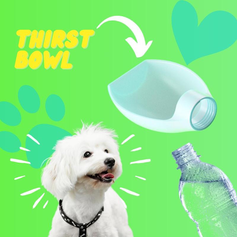 Thirst Bowl for Pets, Water Bottle Attachment