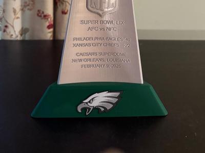 Vince Lombardi Trophy Base With Eagles Logo