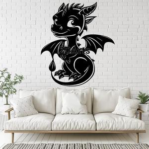 Cute Baby Dragon 2D Wall Art/Window Art - Digital STL & SVG File