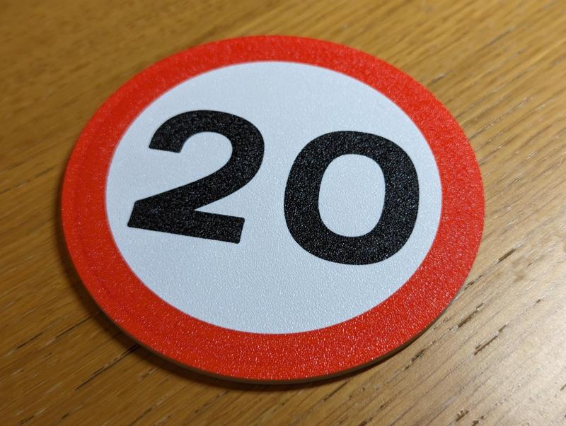 UK Road Sign 20mph Coaster