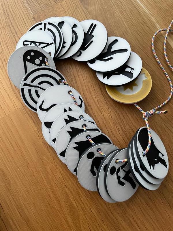 Werewolf game / Mafia - role card chips full set