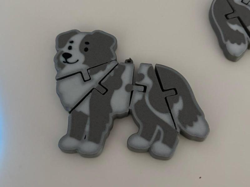 Flexi Toy Australian Shepherd Dog Keychain