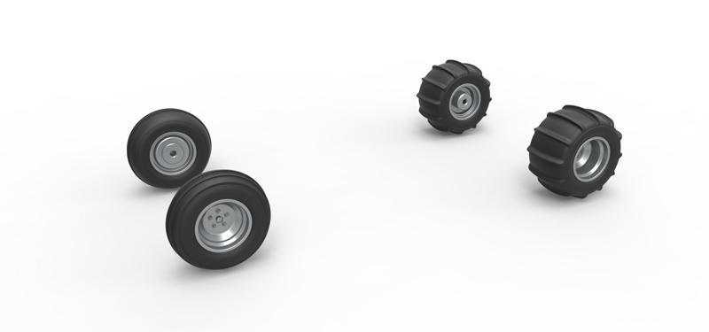 Wheel Set of water pumper Sand buggy Version 2 Scale 1:25