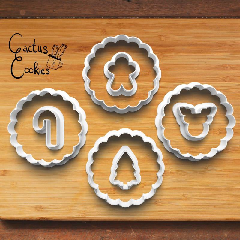 Christmas Linzer Cookie Cutter set 0730