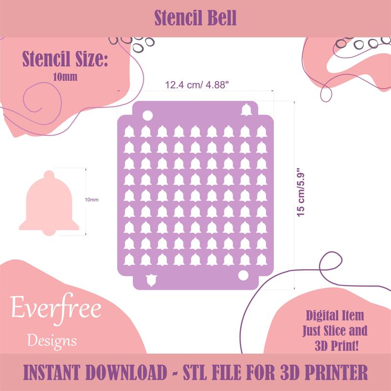 Bell Shaped Sprinkle Stencil, Christmas sprinkles, Wedding Deco Sprinkle Stencil, Sprinkle Stencil for DIY Royal Icing Sprinkles, Digital Download, STL by EverFree Designs