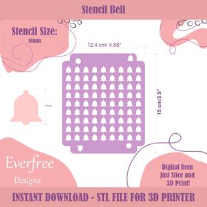 Bell Shaped Sprinkle Stencil, Christmas sprinkles, Wedding Deco Sprinkle Stencil, Sprinkle Stencil for DIY Royal Icing Sprinkles, Digital Download, STL by EverFree Designs