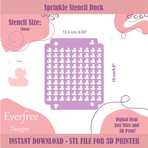 Cute Duck Shaped Sprinkle Stencil, Baby Shower Sprinkle Stencil for DIY Royal Icing Sprinkles, Digital Download, STL by EverFree Designs