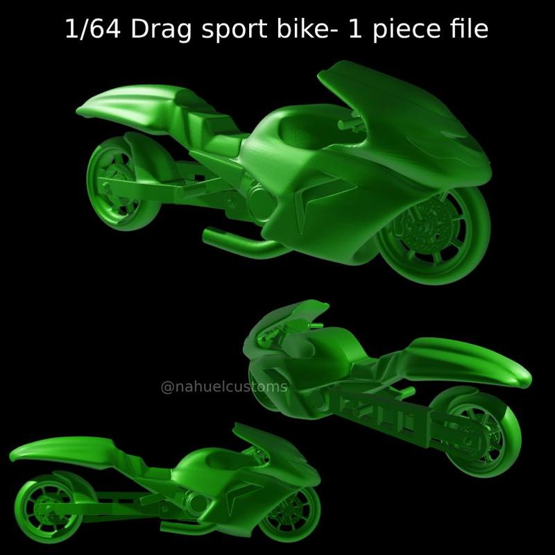 1/64 Drag sport bike - 1 piece file